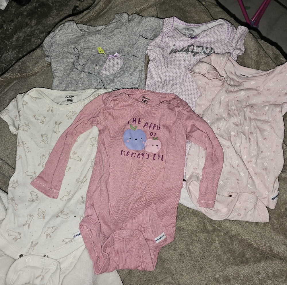 Gerber Kids One Pieces in Pink, Gray, and Cream
